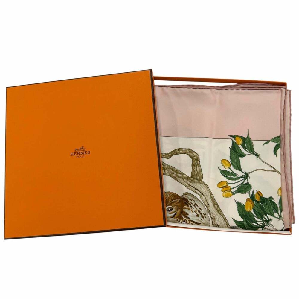HERMES Pink Silk Scarf - Picture 2 of 8